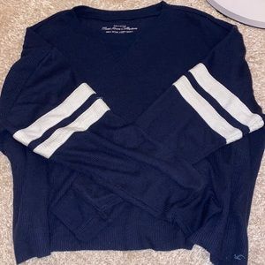 Hollister knit varsity long sleeve tee